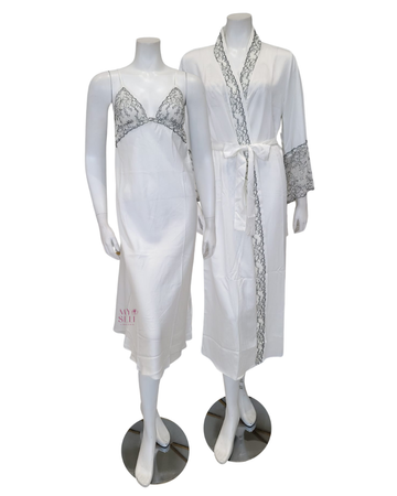 Flora Nikrooz Q81149 + Q81148 Ivory Angelique Gown & Robe Set myselflingerie.com